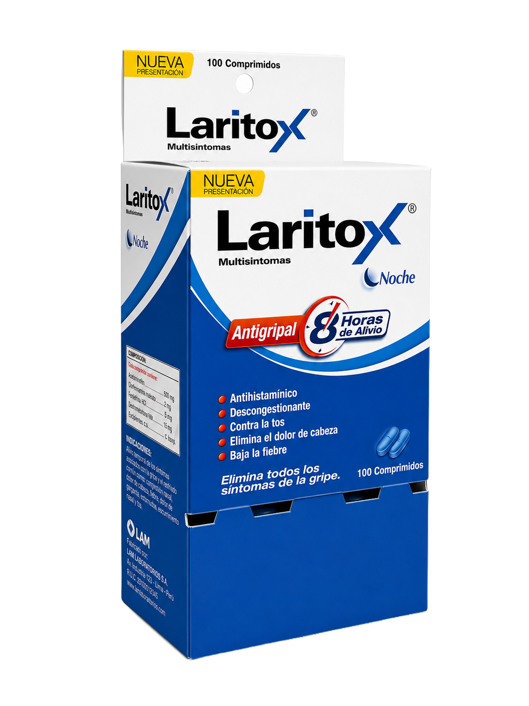 Laritox Noche, medicamento para la gripe de noche